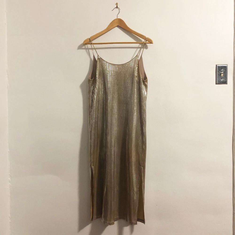 Spaghetti Strap Pleat Dress